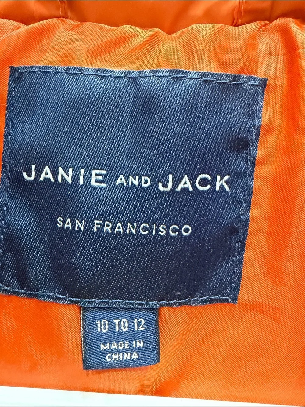 Janie and Jack Boys 10-12 Rust Orange Quilted Puffer Vest Fall